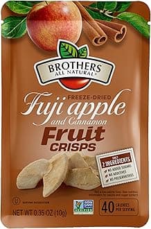 - Brothers All Natural Freeze Dried Fruit Crisps, Fuji Apple & Cinnamon, 0.35 Oz (Pack of 24), Made with 100% Fruit, Gluten Free, Soy Free, Vegan, Healthy Snack, Lunch Box Ready