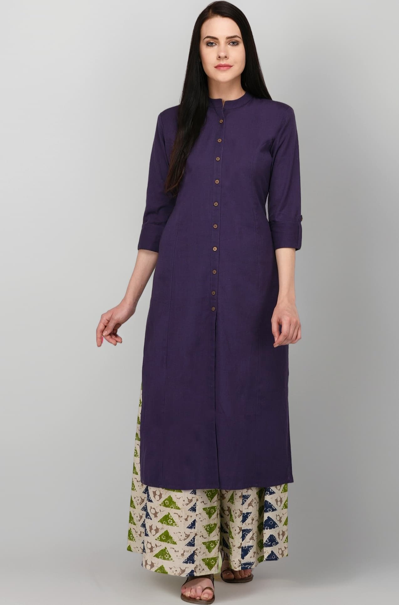 Pistaa's Women's Cotton Solid Readymade Salwar Suit Set