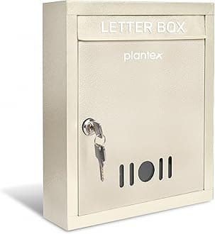 Plantex A4 Size Letter Box - Mail Box/Post Box/Letter Box for Home gate/Suggestion Box for Office- School/Complaint Box/Donation Box with Lock and Keys (Ivory) - Wall Mount