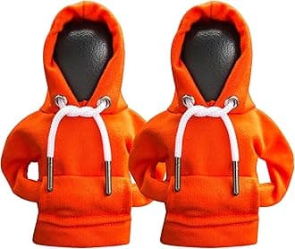 2Pcs Car Shift Knob Hoodie,Gear Shift Hoodie,Funny Sweater Hoodie for Gearshift,Automotive Interior Accessories（Orange）