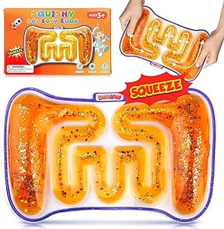 Autism Squishy Sensory Toys for Kids - Fidget Toy Sensory Tube Filled with Colorful Goo, Glitter, Calming Toys for Kids with Autism - Goodie Bag Stuffers, Classroom Prizes, Stocking Stuffers