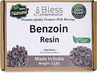 Bless International Premium Grade A Indian Benzoin Resin 100% Pure Natural Organic Tree Sap Gum Incense Solid Crystals Sacred Aroma for Meditation Cleansing Wellness 1Lb-453.6-Grams-16-Ounces