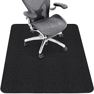 Sycoodeal Office Chair Mat for Hardwood Floor,Computer Gaming Chair Mat,Office Chair Mat for Tile Floor,Large Floor Protector Rug,Anti-Slip,Easy to Clean,Pure Black(48"x36")