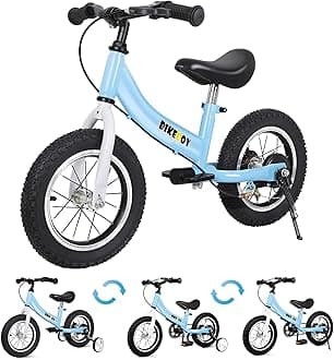 Balance Bike 2 in 1,The Dual Use of a Kids Balance Bike and Toddler Bike, for 2 3 4 5 6 7 Years Old -12 14 16 Inches with Training Theory, Brake, Pedal