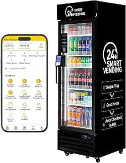 - HAHA AI Smart Open-Front Vending Machine - 245-Capacity Commercial Refrigerated Unit for Offices/Schools/Gym, with Contactless Payment, AI Visual Recognition & App Management US360