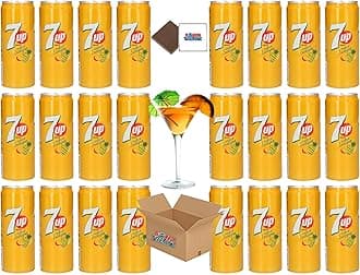 7UP Exotique Cocktail Drink Cans (24x330ml) Refreshing Summer Flavours - Alcohol Free, Use As Mixers Boxed Treatz