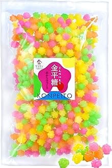 Konpeito, Authentic Japanese Sugar Candy, Japanese Snack, Multicolored, Handmade from Sugar Core, Bulk 500g Bag, Made In Japan