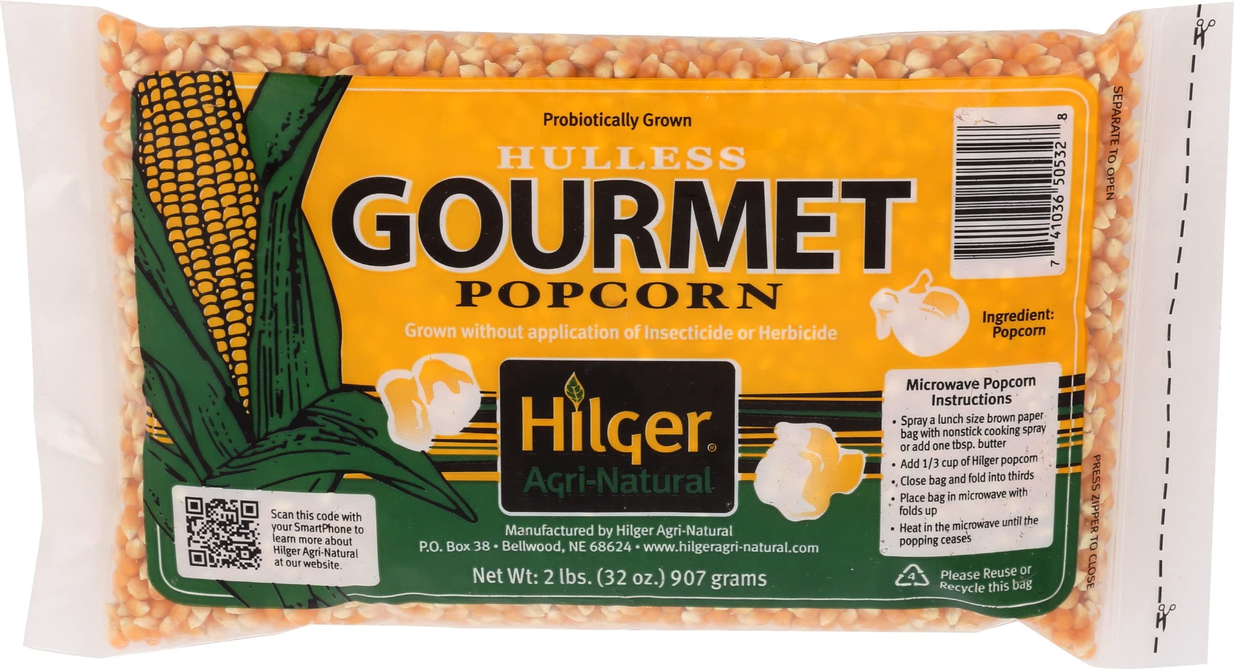 Hilger Agrinatural Popcorn, 32 Oz
