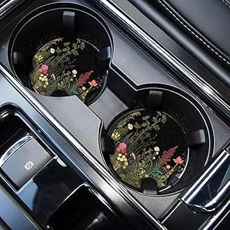 WOCOCN Cute Cup Holder Coasters for Your Car with Fingertip Grip, Auto Accessories for Women & Men,Pack of 2(Tussock)