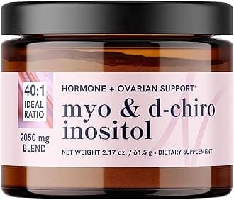 Myo-Inositol & D-Chiro Inositol Powder | Hormone Balance for Women | Ideal 40:1 Ratio | Myo 2000mg, D Chiro 50mg | Regulate Menstrual Cycle and Support Ovarian Health | 30 Servings, 2.17 oz.