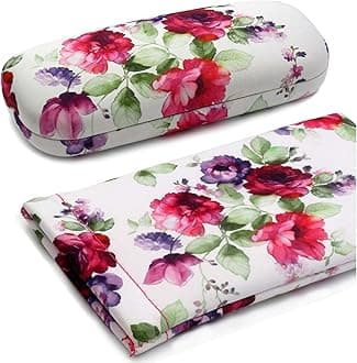 Women's Hard Eyeglass Case | Protective Hard Shell Glasses Case with Pouch and Cloth