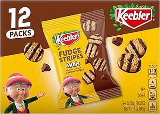 Keebler On-The-Go Fudge Stripes Cookies, 12 Count (Pack of 1)