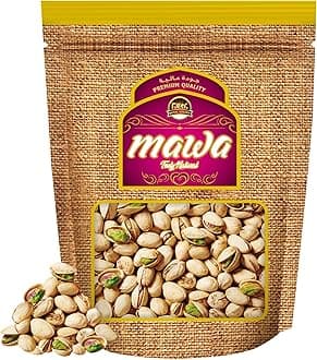 Mawa Raw Pistachio Nuts 500g | Premium Dryfruits from Mawa Nuts Seeds and Dryfruit Variety | Crunchy Unsalted Dry Fruits | Whole | All Natural | Resealable Zipper Pouch 500gm