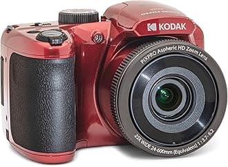 KODAK PIXPRO Astro Zoom AZ255-RD 16MP Digital Camera with 25X Optical Zoom 24mm Wide Angle 1080P Full HD Video and 3" LCD (Red)