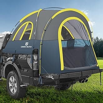 Truck Bed Tent 6.4' ~ 6.7' Easy Set Up Umburato Pickup Truck Tents for Camping, Waterproof PU3000mm Canopy for Truck Camper, Portable, Spacious for 2 Person Blue
