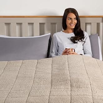 Teddy Fleece Weighted Blanket 4kg Natural, Gifts for Women Men Winter Blanket Sleep Therapy Anxiety Relief for Adults, 125 x 150cm (Disclaimer:Only suitable for age 3+years)