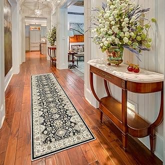 Washable Runner Rug 2x7 Hallway Runner Rug Non Slip Runner Rugs with Rubber Backing Soft Kitchen Farmhouse Distressed Carpet for Living Room Bedroom Bathroom