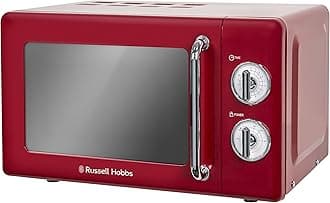 RHRETMM705R-N 17 L 700 W Red Compact Retro Solo Manual Microwave with 5 Power Levels, Timer, Defrost Setting, Easy Clean