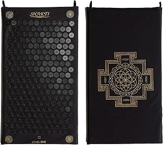 Acupressure Mat for Relaxation, Massage Muscles, Aid Sleep & Unlock Inner Tension, Similar to Acupuncture, No Needles Required (Classic, Level 1, Shakti Black)