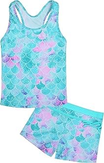 Girls Swimsuit Two Piece Tankini Swimwear with Boyshort