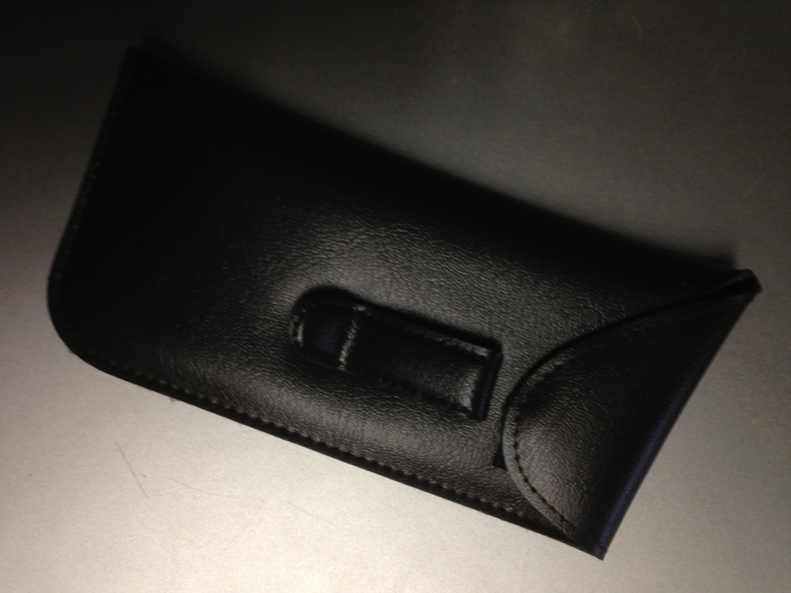 Brown Pocket Clip Eyeglass case with Flap