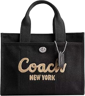 COACH Cargo Tote Handbag Shoulder Bag Black, black