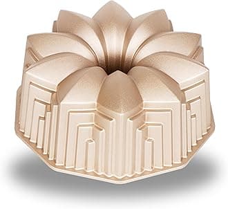 Baker's Secret Nonstick for Fluted Cake Pan, Heavy Duty Die Cast Aluminum Perfect for Fluted Cake, Pan Aluminum, 2 Layers Non-stick Coating For Easy Release - Nonstick Baking Pan (Deco)