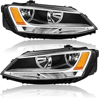APSVE For 2011-2018 Volkswagen Jetta MK6 Headlights Headlamps Left Right Chrome