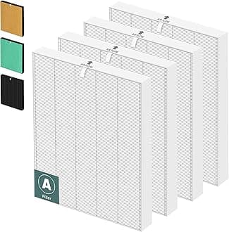 115115 HEPA Replacement Filter A for Winix Plasmawave Air Purifier C535 5300 5300-2 6300 6300-2 P300 AM90 C909 9800,H13 True HEPA Size 21 Filters,4 Pack,White