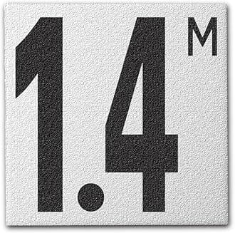 Ceramic Swimming Pool Deck Depth Marker " 1.4 M " Abrasive Non-Slip Finish, 5 inch Font