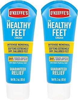 O'Keeffe's for Healthy Feet Intense Renewal Cream with Urea & Alpha Hydroxy Acid - 3 oz Tube (1 Pack) - Chemically Exfoliates and Softens Extremely Callused, Dry Feet
