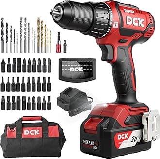 Brushless Hammer Drill, 20V Hammer Drill Cordless, 531In-lbs Torque, 1/2" All-Metal Chuck, Variable Speed, 22+1+1 Torque Setting, 4.0Ah Battery & Charger, Cordless Drill for Concrete, Metal, Wood
