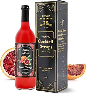 Liquid Alchemist Blood Orange Syrup for Cocktails - Real Ingredients Make this the Perfect Winter Cocktail or Margarita Mix - Non-GMO Blood Orange Sour Mix (25.4 oz)