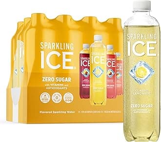 Lemonade Variety Pack, Zero Sugar Sparkling Water, with Vitamins and Antioxidants, 17 fl oz, 12 count (Lemonade Flavors: Classic, Raspberry, Peach & Berry)