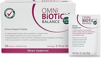 Balance Probiotic Immune Support - Bifidobacterium & Lactobacillus - Hypoallergenic - Immune Booster Supplement for Men and Women - Non-GMO (28 Daily Packets)