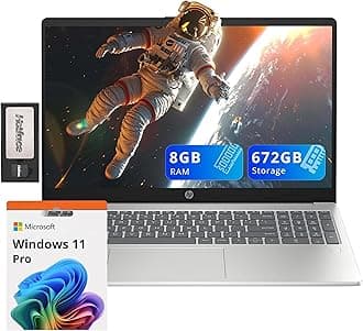 HP Pavilion 15.6" FHD Laptop, Intel i3-N305, 8GB DDR4, 672GB Storage(512GB SSD+160GB Docking Station Set), Intel UHD Graphics, Num Pad, HD Camera, Fingerprint Reader, Wi-Fi 6, Windows 11 Pro, Silver