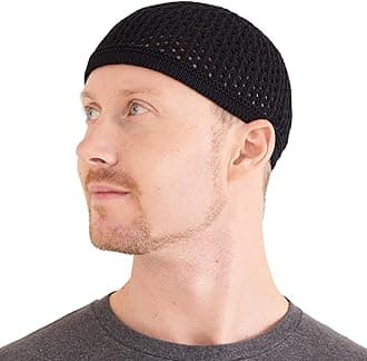 100% Cotton Skull Caps for Men, Knit Kufi Hat for Muslim Prayer, Women's Mesh Crochet Beanie, Ideal Head Wear During Summer