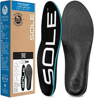 Active Thick Insoles - Custom Moldable Orthotic Support for Any Arch Type, Plantar Fasciitis Relief - Multiple Sizes