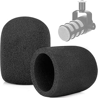 Windscreen for Rode Podmic, 2Pack Microphone Pop Filter Foam Cover Compatible with Rode Podmic, Procaster, Podcaster, NT1, NT-USB, Mic Cover Replacement for Noise Reduction By ChromLives, Black