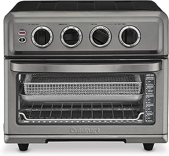 Air Fryer Toaster Oven with Grill, 1800W 8-1 Air Fryer Oven with Bake, Convection Bake, Grill, Broil and Warm Options, Large Capacity, 60-Minute Timer, TOA-70BKS, Black SS