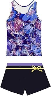 Little Girls' Summer Swimwear Two Piece Boyshort Tankini Kids Swimsuit