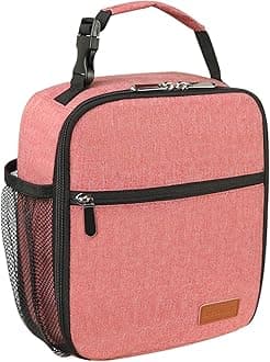 Femuar Lunch Box for Men Women Adults Small Lunch Bag for Office Work Picnic - Reusable Portable Lunchbox, Pink