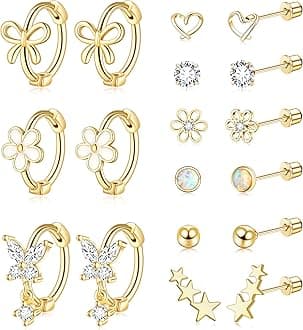 Hypoallergenic Earrings for Girls Surgical Stainless Steel Kids Jewelry for Teens Women Toddler Cute Screw Back Earring Sets