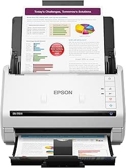 Epson DS-770 II Color Duplex Document Scanner for PC and Mac, with 100-page Auto Document Feeder (ADF), Twain and ISIS Drivers