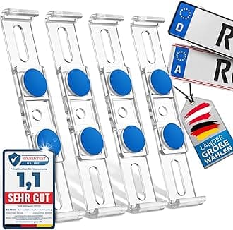 ROADZ® Frameless License Plate Holder – Invisible & Legal – Secure for Bomb-proof Hold – Set for 2 Number Plates – Advertising-Free – Number Plate Holder – Frameless Number Plate Holder Car