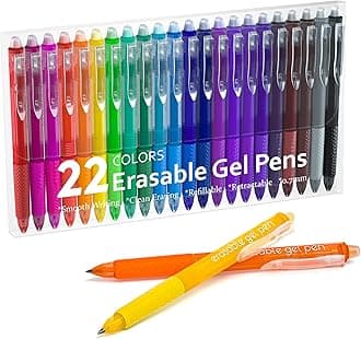 - Erasable Gel Pens, 22 Colors Lineon Retractable Erasable Pens Clicker, Fine Point, Make Mistakes Disappear, Assorted Color Inks for Drawing Writing Planner and Crossword Puzzles
