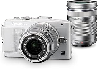 Olympus Mirrorless SLR E-PL6 with ED 14-42mm f/3.5-5.6 and ED 40-150mm f/4.0-5.6 Lens Kit (White) - International Version