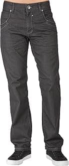 Level 7 Men's Relaxed Bootcut & Relaxed Straight Leg Denim Distressed Jeans with Zipper Pocket