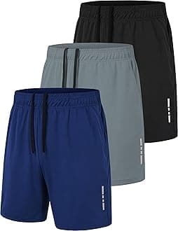 – Men's Sport Gym Shorts Quick Dry Workout Running Activewear Basketball Shorts with Pockets 3/5 Pack