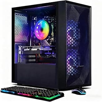 STGAubron Gaming Desktop PC,Intel Core I5 3.3Ghz up to 3.7Ghz,GeForce RTX 2060 6G GDDR6,16G RAM,512G SSD,WiFi,BT 5.0,RGB Fan x 3,RGB Keybaord & Mouse,RGB Mouse Pad,RGB Bluetooth Sound Bar,W10H64